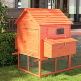 PawHut 145" Wooden Chicken Coop with Run & Partitioned Nesting Boxes, 6 - 8 Chickens