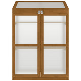 Outsunny Wooden Frame Greenhouse Cabinet, 30" L x 24" W x 44" H, Brown