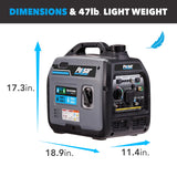 Pulsar 4,000-Watt Dual Fuel Inverter Generator, Portable & Super-quiet