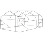11.5 ft x 9.8 ft. Greenhouse with Green PE Cover and Heavy Duty Steel Frame-2
