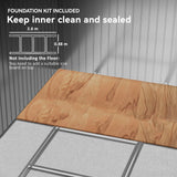 Outsunny 9' x 6' Metal Storage Shed with 2 Sliding Doors, 4 Air Vents, Brown