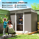 Outsunny 7' x 4' Metal Storage Shed with Dual Locking Doors, 2 Air Vents and Steel Frame, Gray