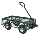 Heavy Duty Green Steel Garden Utility Cart Wagon with Removable Sides-1