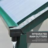 Outsunny 6' x 6' Polycarbonate Greenhouse with Aluminum Frame, Adjustable Roof Vent, Rain Gutters, and Sliding Door, Dark Green