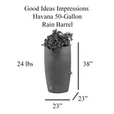 Impressions Havana 50 Gallon Rain Saver - Dark Granite