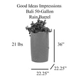 Impressions Bali 50 Gallon Rain Saver - Planter Top - Dark Brown
