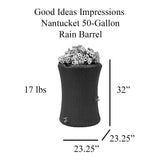 Impressions Nantucket 50 Gallon Rain Saver - Black