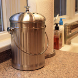 Kitchen Accents - Stainless Steel Kitchen Composter 3 Quart