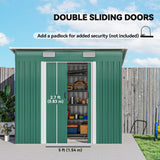 Outsunny 7' x 4' Metal Storage Shed with Dual Locking Doors, 2 Air Vents and Steel Frame, Green