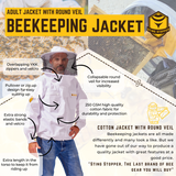 Sting Stopper Classic Cotton Beekeeping Jacket with Round Veil