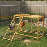 PawHut Wooden Chicken Activity Play Structure With Swing Set, Chicken Coop Toy, Natural