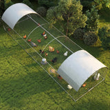PawHut Large Metal Chicken Coop with Waterproof and Anti-UV Cover, 9.2' x 31.2' x 6.5'