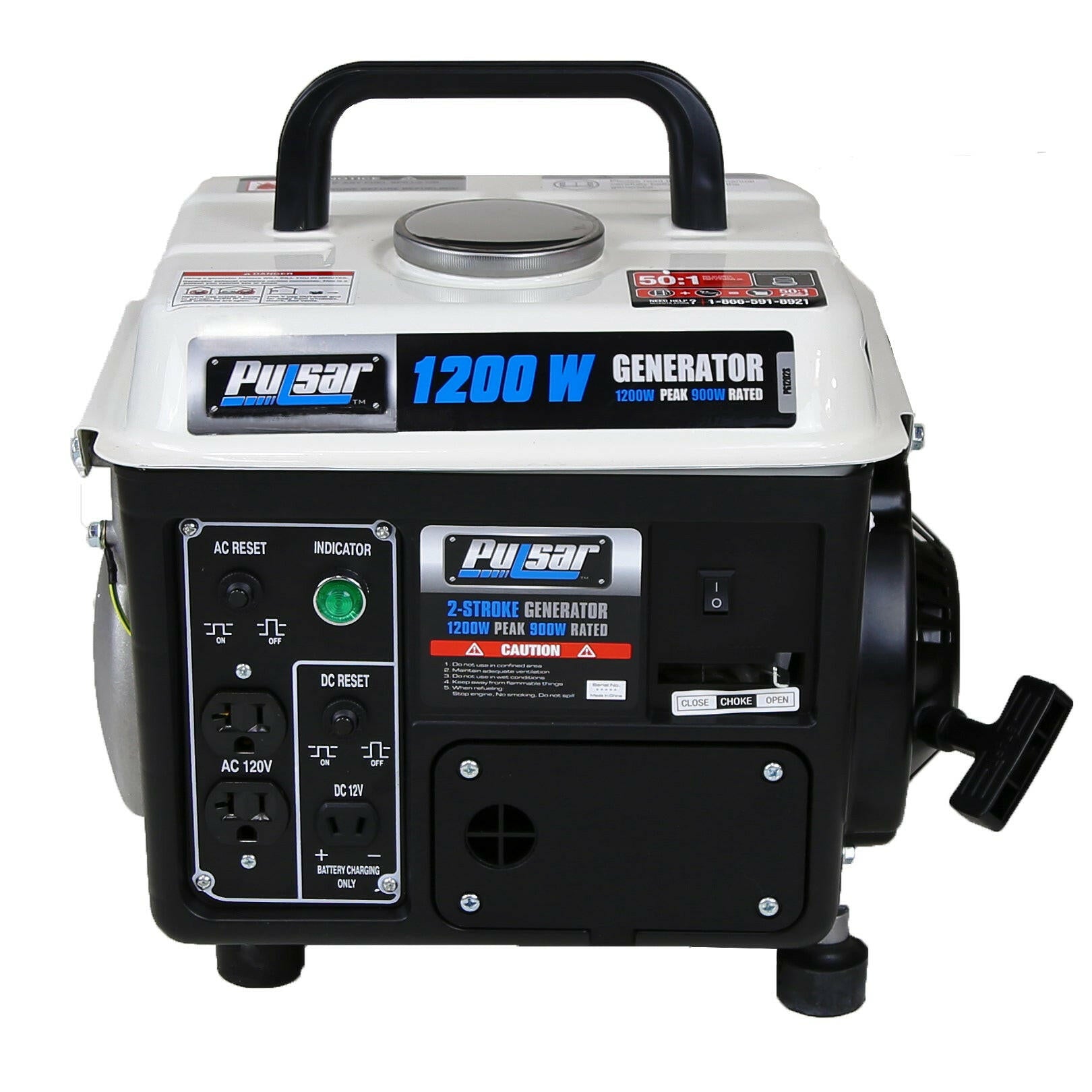 Pulsar PG1202SA 1200 Watts Portable Gasoline/Oil 2-Stroke Generator-1