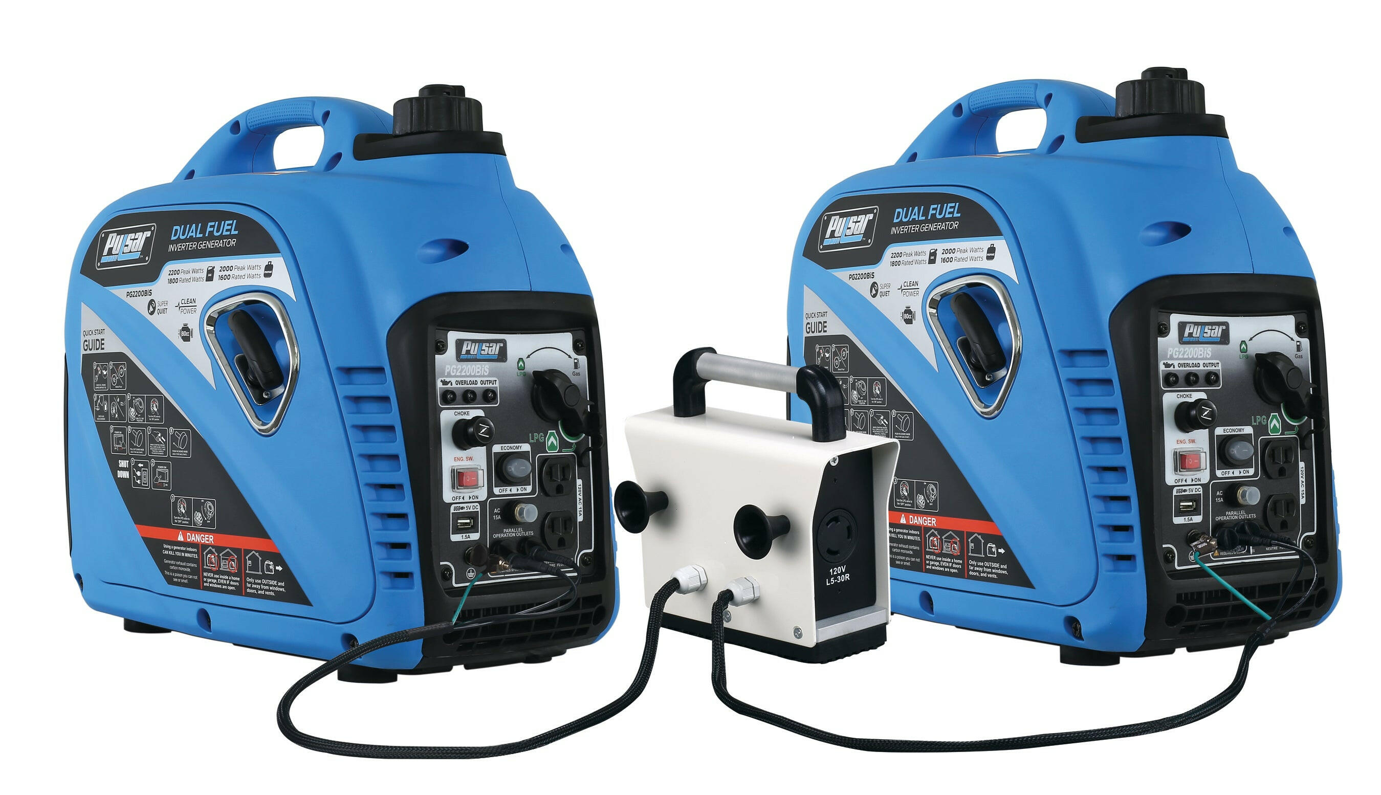 Pulsar 2200W Parallel Ready Portable Dual Fuel Inverter Generator PG2200BiS-1
