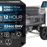 Pulsar 5,250-Watt Gas Power Portable Generator