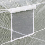 Outsunny 20' L x 10' W x 7' H Walk-in Hoop Greenhouse with PE Cover, Zippered Door, 8 Mesh Windows, White
