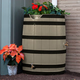 Rain Wizard 65 Gallon Rain Barrel With Darkened Ribs - Khaki