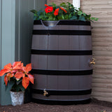 Rain Wizard 65 Gallon Rain Barrel With Darkened Ribs - Oak