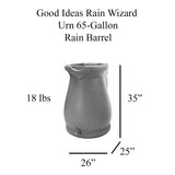 Rain Wizard Urn 65 Gallon Rain Barrel - Light Granite