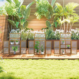 Outsunny Wooden Frame Greenhouse Cabinet, 30" L x 24" W x 44" H, Brown