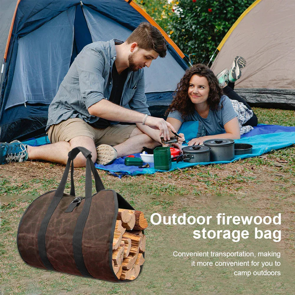 Canvas Firewood Carrier Log Carrying Bag-1