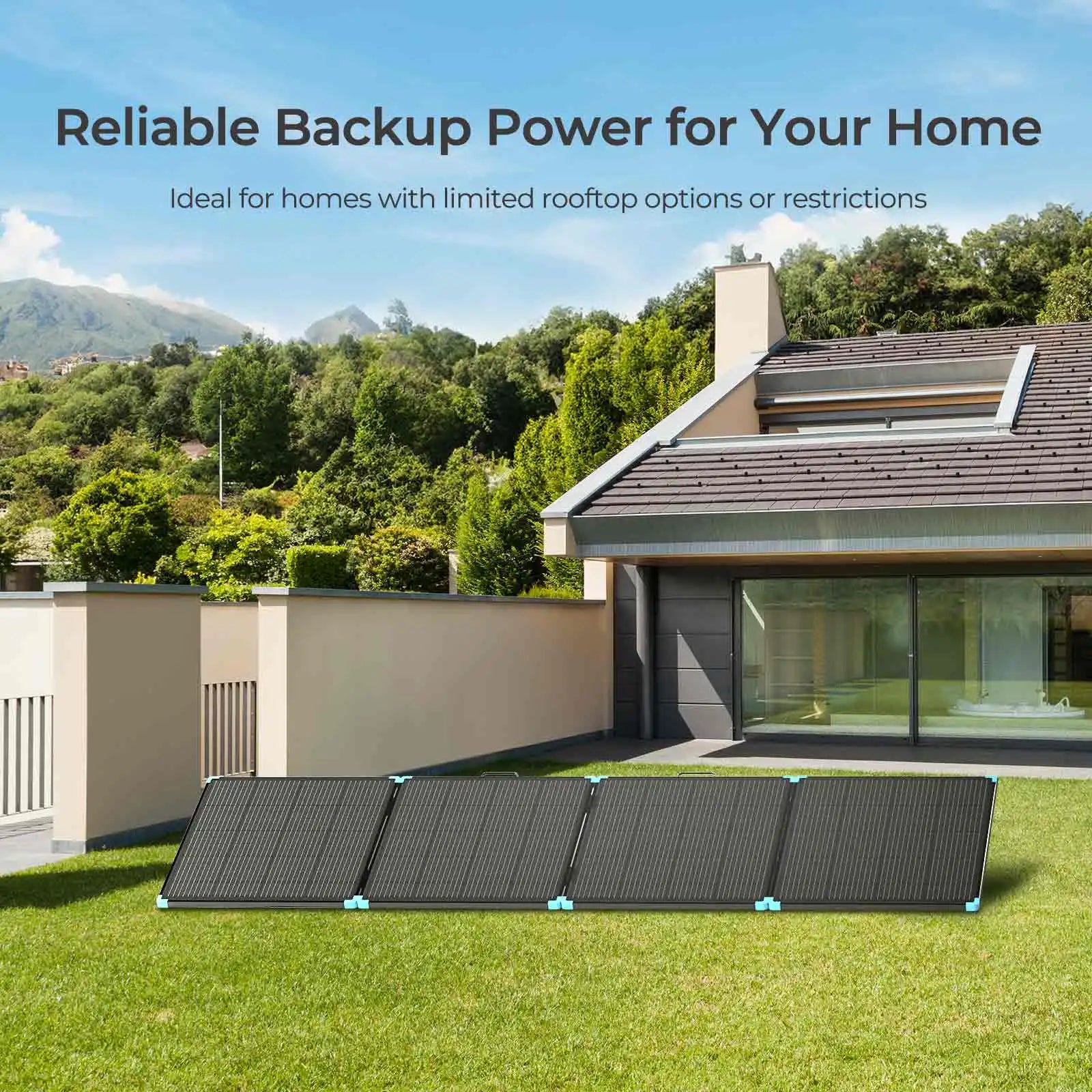 220/400W Lightweight Portable Solar Suitcase, Foldable Solar Panel with Kickstands for RV,Camping, Off Grid System-2