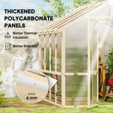 Outsunny 6.6 x 8 ft. Wood-Frame Greenhouse with Thickened Polycarbonate Panels, Roof Vent, and Lockable Door
