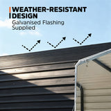 TMG Industrial 12' x 20' Metal Shed Carport with 8' Open Sidewalls