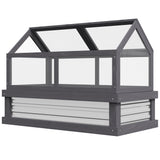 Outsunny 48" x 24" x 32.25" Raised Garden Bed, Wooden Cold Frame Greenhouse Cover, Gray