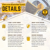 Sting Stopper Ventilated Goat Skin Beekeeping Gloves