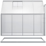 Outsunny 8' x 6' Polycarbonate Greenhouse with Aluminum Frame, Adjustable Roof Vent, Rain Gutters, and Sliding Door, Silver