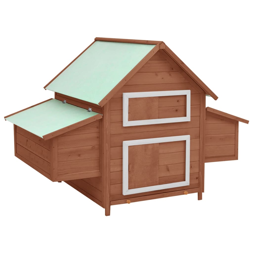 Chicken Coop With Two Nesting Boxes, Solid Fir Wood