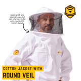 Sting Stopper Classic Cotton Beekeeping Jacket with Round Veil