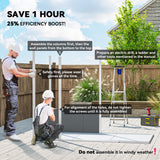 Outsunny 8' x 4' Plastic Outdoor Storage Shed with Floor, Window, Lockable Doors and Vents, Gray