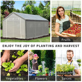 Outsunny 20' L x 10' W x 9' H Large Walk-in Greenhouse with PE Cover, 2 Zippered Roll Up Doors, 8 Closeable Windows