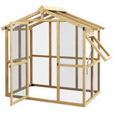 Outsunny 6.5 x 4 ft Wood-Frame Greenhouse with Thickened Polycarbonate Panels, Roof Vent, and Lockable Door