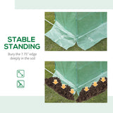 Outsunny 13' L x 10' W x 6.5' H Walk-in Hoop Greenhouse with PE Cover, Zippered Doors, 10 Mesh Windows, Green