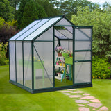 6 x 6 ft Walk-In Greenhouse, Polycarbonate Panels, Heavy-Duty Aluminum Frame