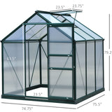 6 x 6 ft Walk-In Greenhouse, Polycarbonate Panels, Heavy-Duty Aluminum Frame