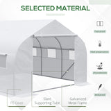 Outsunny 11.5' L x 10' W x 6.5' H Walk-in Tunnel Greenhouse with PE Cover, Zippered Door, 6 Mesh Windows, White
