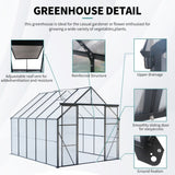8 x 10 ft Walk-In Greenhouse, Polycarbonate Panels, Aluminum Frame