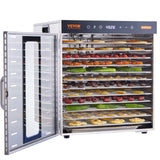 VEVOR Food Dehydrator, 10 Stainless Steel Trays, 1000W
