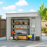 Outsunny 7' x 4' Metal Storage Shed with Dual Locking Doors, 2 Air Vents and Steel Frame, Gray
