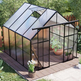 8 x 8 ft Walk-In Greenhouse, Polycarbonate Panels, Aluminum Frame