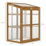 Outsunny Wooden Frame Greenhouse Cabinet, 30" L x 24" W x 44" H, Brown