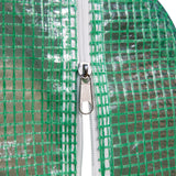 Outsunny 10' L x 10' W x 6.5' H Walk-in Hoop Greenhouse with PE Cover, Zippered Door, 6 Mesh Windows, Green