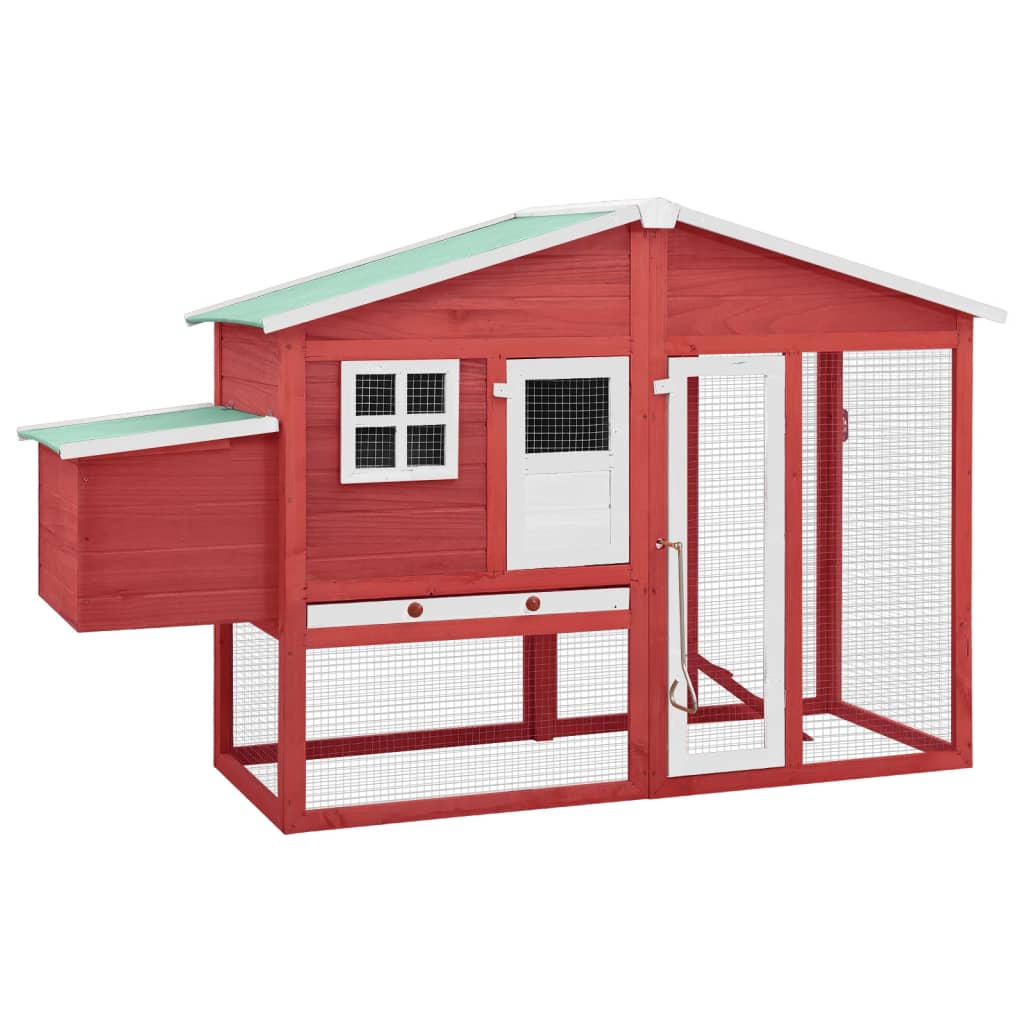 Chicken Coop With Nesting Box, Solid Fir Wood