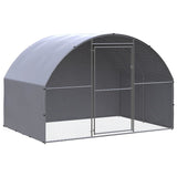 Outdoor Chicken Coop, Galvanized Steel Frame, PE Cover, 9.8 x 6.6 x 6.6 ft