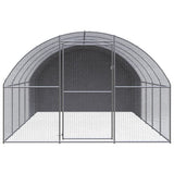 Outdoor Chicken Coop, Galvanized Steel Frame, PE Cover, 9.8 x 19.7 x 6.6 ft