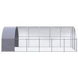 Outdoor Chicken Coop, Galvanized Steel Frame, PE Cover, 9.8 x 19.7 x 6.6 ft
